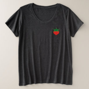 Camiseta Plus Size Morango Mais Camisa-T-Camisa Feminina