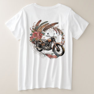 Camiseta Plus Size Moto Vintage no estilo Moto Boho