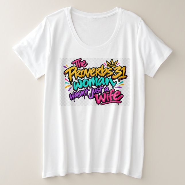 Camiseta Plus Size mulher de Provérbios 31 (Frente do Design)