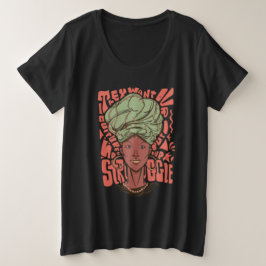 Camiseta Plus Size Mulher Negra Africana História Mês