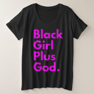 CAMISETA PLUS SIZE MULHER NEGRA MAIS DEUS