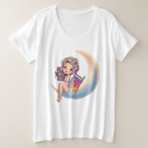 Mulher sexy LGBTQ sentada na lua
