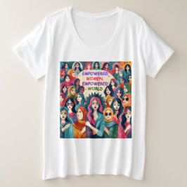 Camiseta Plus Size Mulheres com poder no mundo mais avançado