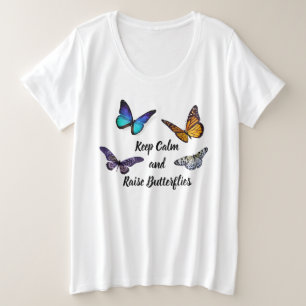 Camiseta Plus Size Mulheres de tamanho mais Tee Mantenha-se Calmo Lev