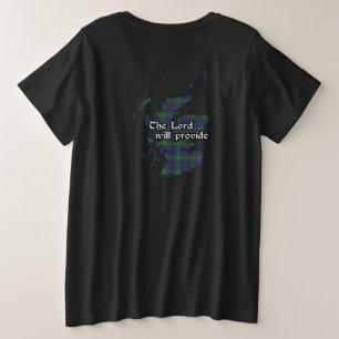 Camiseta Plus Size Mulheres do crachá e do Tartan do clã de Boyle