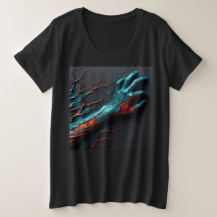 Camiseta Plus Size Mulheres Mais T-Shirts De Tamanho Com Expressão 19