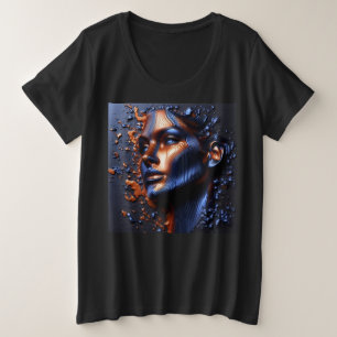 Camiseta Plus Size Mulheres Mais T-Shirts De Tamanho Com Expressão 3