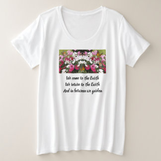 Camiseta Plus Size Mulheres Mais Tempos E Entre Nós Jardins