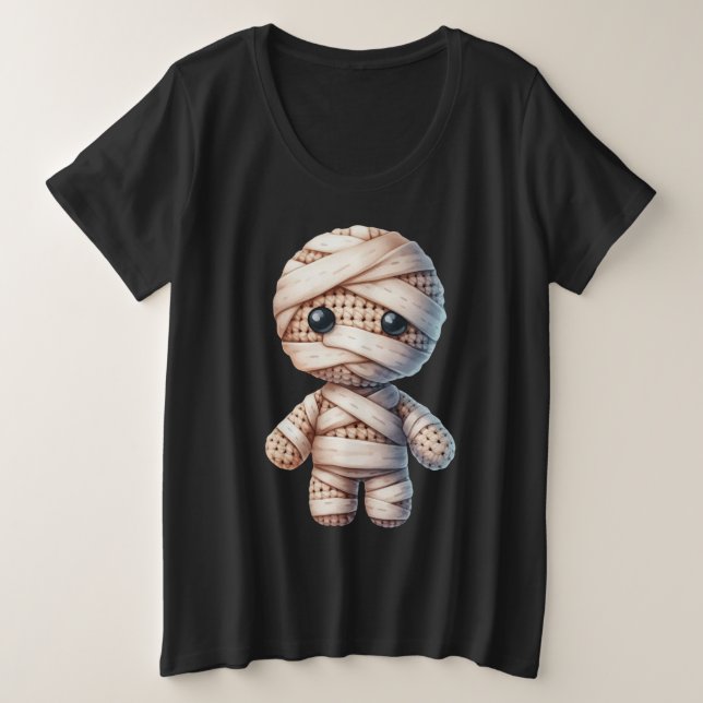 Camiseta Plus Size Múmia de Crochê (Frente do Design)