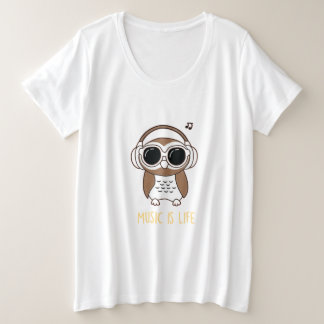 Camiseta Plus Size Música é a vida em shart design