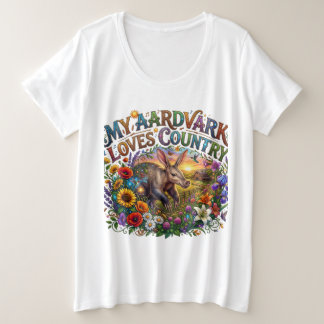 Camiseta Plus Size My Aardvark Loves Country T-Shirt