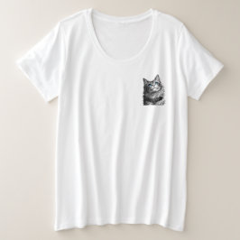 Camiseta Plus Size Mystic Cat Blue Eyes Gothic Witchy Art