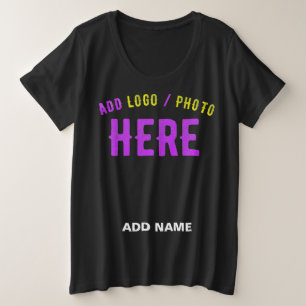 CAMISETA PLUS SIZE NA MODA MODERNO PERSONALIZÁVEL NEGRO VERIFICADO CO