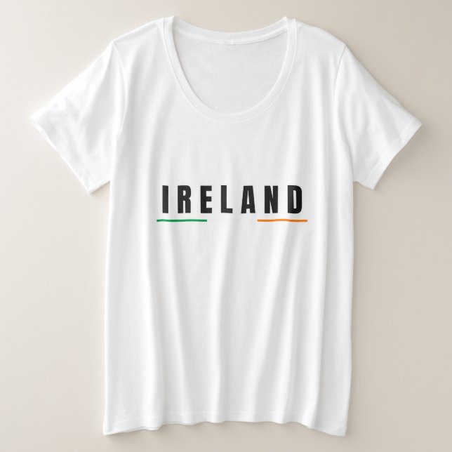 Camiseta Plus Size Nação irlandesa moderna irlanda Aniversário Souven (Frente do Design)