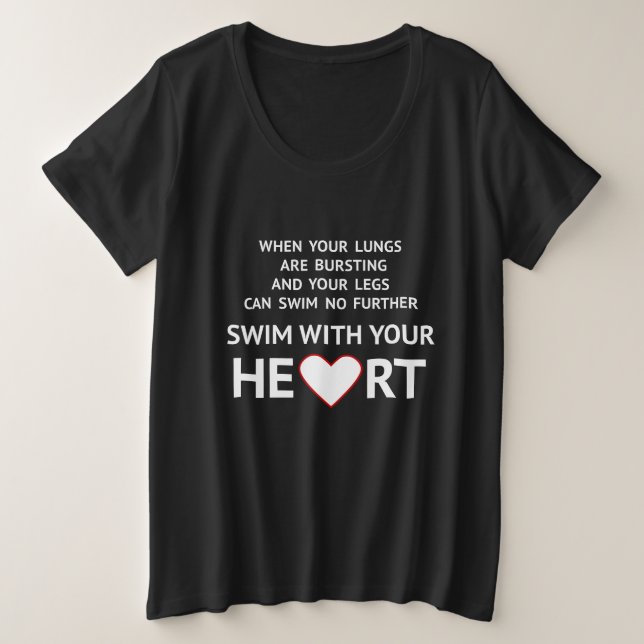 Camiseta Plus Size Nadadores de texto motivacional (Frente do Design)