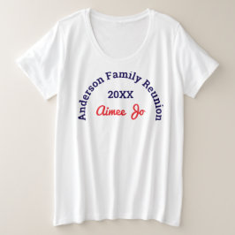Camiseta Plus Size Name || Stylish Matching Family Reunion White