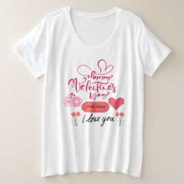 Camiseta Plus Size Namorados Felizes "Eu Amo-Te"