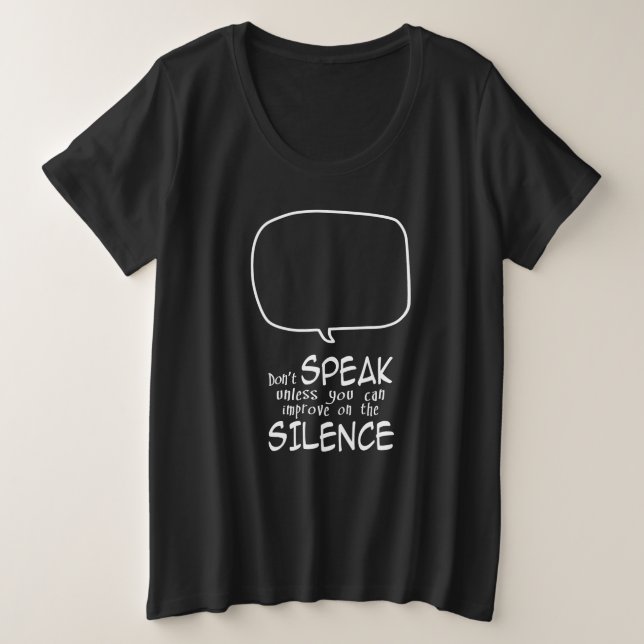 Camiseta Plus Size Não Fale (Frente do Design)