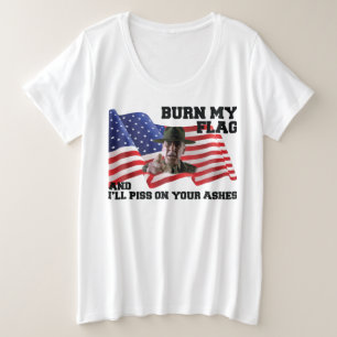 Camiseta Plus Size Não queime minha bandeira