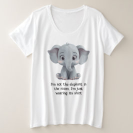 Camiseta Plus Size Não sou o elefante na sala