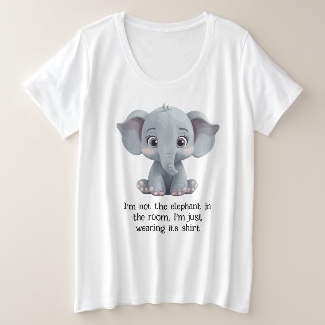 Camiseta Plus Size Não sou o elefante na sala (Frente do Design)