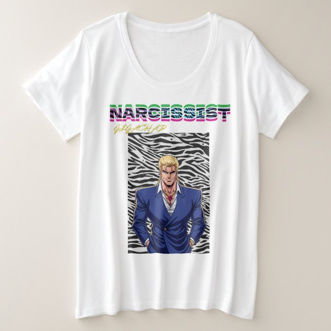 Camiseta Plus Size Narcisista Gigachad (Frente do Design)
