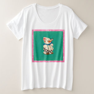 Camiseta Plus Size Natais vintages de boneco de neve em branco