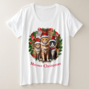 Camiseta Plus Size Natal dos Gatos