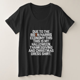 Camiseta Plus Size Natal Economia Biden Harris Engraçado