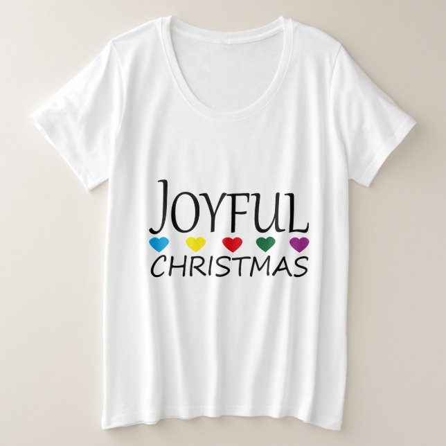 CAMISETA PLUS SIZE NATAL JOYFUL (Frente do Design)