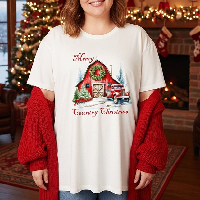 Camiseta Plus Size Natal no Campo (Criador carregado)