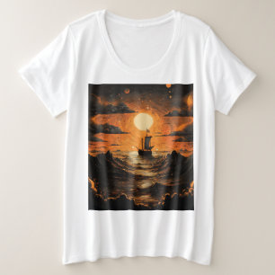 Camiseta Plus Size Navegação à noite