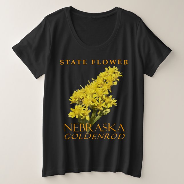 Camiseta Plus Size Nebraska Territory Flower Soldiago gigantean (Frente do Design)