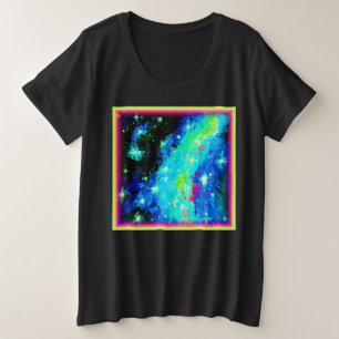 Camiseta Plus Size Nebulosa e Designs Cosmicos Espaciais. Comprar Ago
