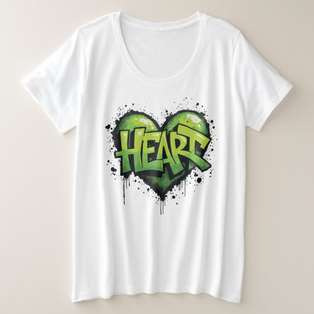 Camiseta Plus Size Neon Heartbeat (Frente do Design)
