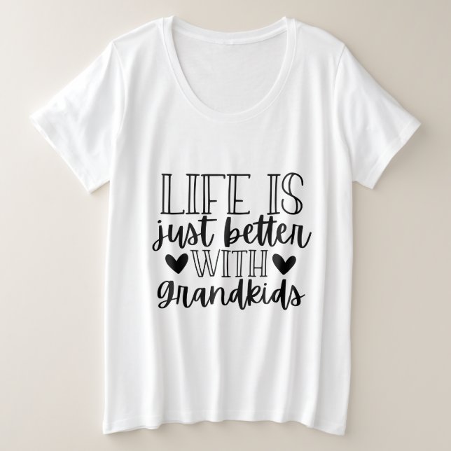 Camiseta Plus Size Netos bonitos melhor arte de vida (Frente do Design)