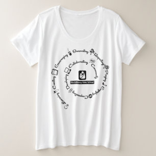 Camiseta Plus Size New School em Blacksburg Plus Spiral Design