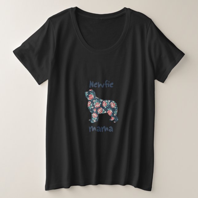 Camiseta Plus Size Newfie mama | mãe de cão da Terra Nova presente (Frente do Design)
