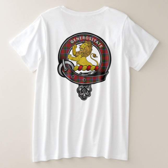 Camiseta Plus Size Nicolson Clan Crachá Mulheres (Verso do Design)