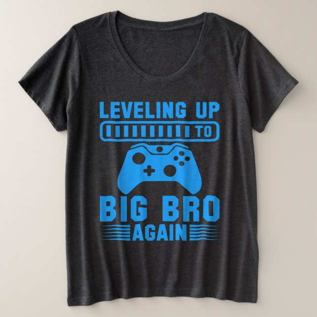 Camiseta Plus Size Nivelando Para O Big Bro Novamente (Frente do Design)