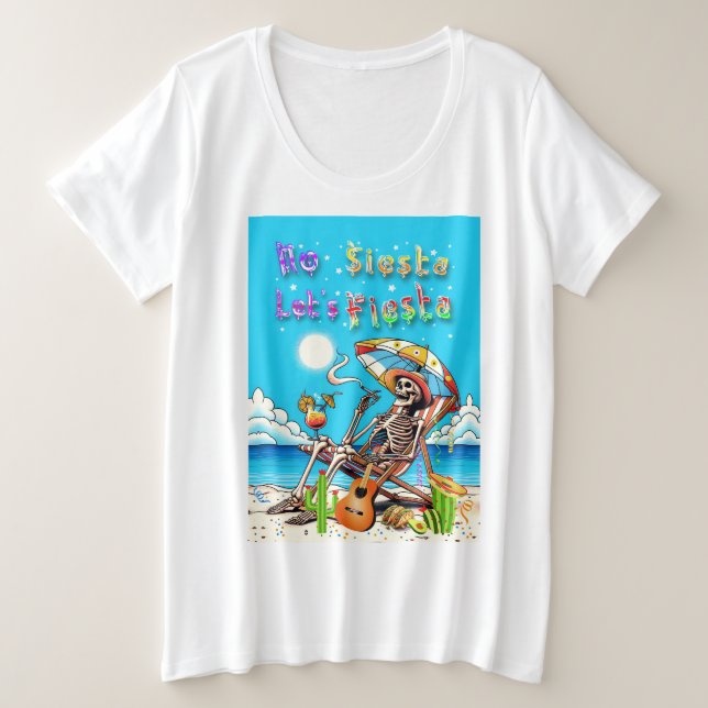 Camiseta Plus Size No Siesta Vamos Fiesta (Frente do Design)