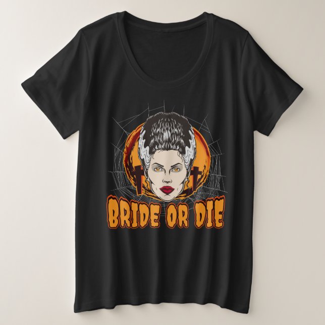 Camiseta Plus Size Noiva ou morrer (Frente do Design)
