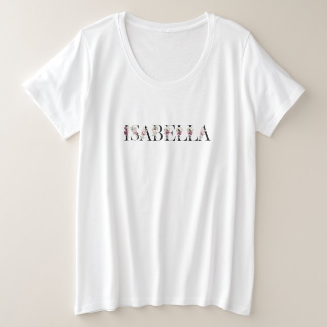 Camiseta Plus Size Nome Isabella (Frente do Design)