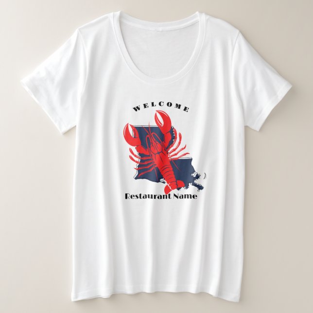 Camiseta Plus Size Nome personalizado de Louisiana Red Crayfish (Frente do Design)
