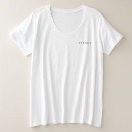 Camiseta Plus Size Nome Personalizado de na moda White Girly
