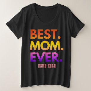 Camiseta Plus Size Nome Personalizado Melhor Mãe Alguma Vez Tipografi