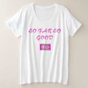 Camiseta Plus Size Nome Theresa design cor-de-rosa profundo com símbo