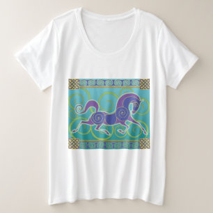 Camiseta Plus Size Noruegueses 2017 do cavalo do modo do vison mais o