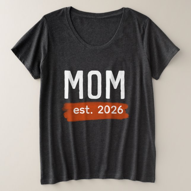 Camiseta Plus Size Nova mãe - est.2026 (Frente do Design)