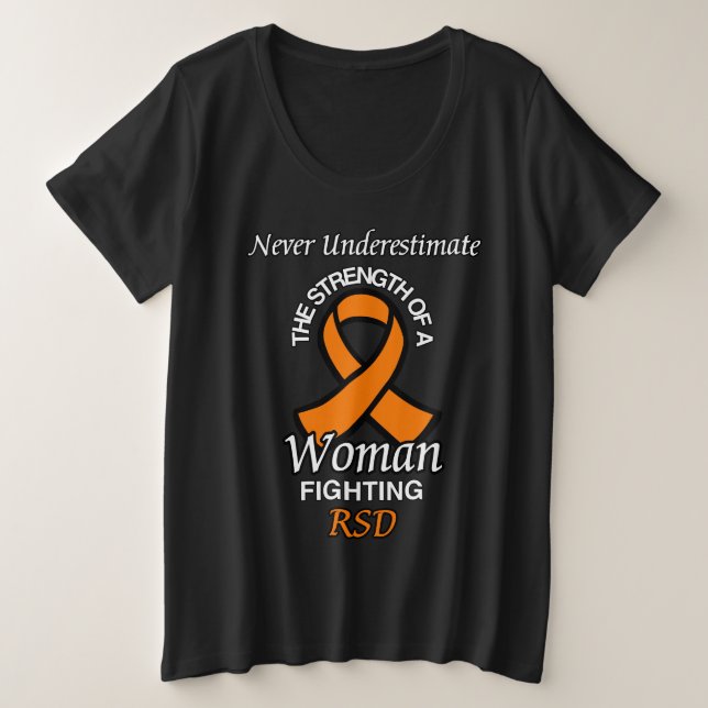 Camiseta Plus Size Nunca Subestime/Fita/Mulher...RSD (Frente do Design)